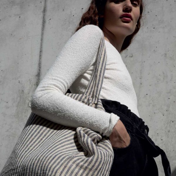 Sac shopping à rayures en juco